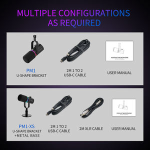Micrófono USB Dinámico con Iluminación RGB, Patrón Polar Cardioide para Podcasting, Juegos, Transmisión en Vivo, Grabación, Metálico, de Escritorio, con Cable - Product Image 6