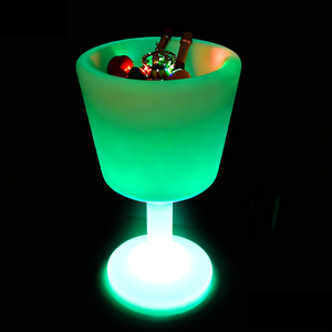 Seau à glace en plastique LED personnalisé avec logo KTV Bar, changement de couleur RVB, refroidisseur à champagne et à bière pour fête - Product Image 4