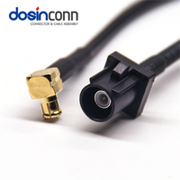 Cable Coaxial Fakra A Macho de Código Negro a MCX Macho en Ángulo con Cable Coaxial RG174 de 50 ohmios para Arnés de Cableado de Automóvil, 6 GHz, 1 m