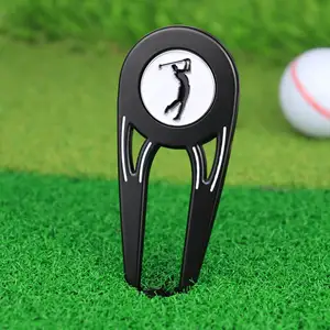 Popular personalizado metal golfe campo turf Repair Kit com marcadores de bola de metal personalizado divot ferramenta