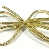 OKAY Cordons élastiques métalliques dorés personnalisés de 1,5 mm avec 2 boucles pré-nouées pour la décoration de cadeaux, boîtes, étiquettes