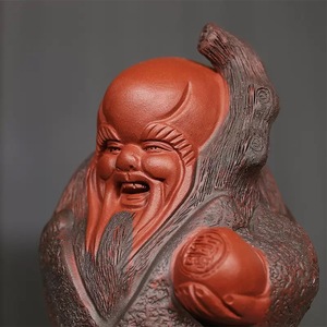 Statuetta in Argilla Viola di Yixing, Il Dio della Longevità, Regalo Classico Creativo, Scultura Artigianale Yixing - Product Image 4
