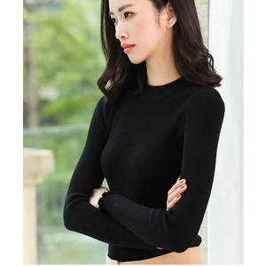 Suéter <span class=keywords><strong>de</strong></span> Punto <span class=keywords><strong>de</strong></span> <span class=keywords><strong>Manga</strong></span> <span class=keywords><strong>Larga</strong></span> con <span class=keywords><strong>Cuello</strong></span> Medio Alto Estilo Coreano para Mujer, Nuevo Estilo <span class=keywords><strong>de</strong></span> Primavera y Otoño - Product Image 6