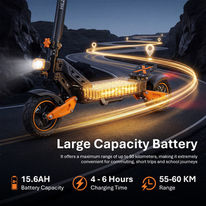 Trottinette électrique tout-terrain double moteur 2000W haute puissance, batterie lithium pliable, autonomie longue durée 55KM, vitesse 18km/h, puissance élevée 2000W - Product Image 3