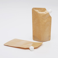 Stock imprimé sur mesure recharge en papier kraft brun biodégradable écologique recyclé pochette à bec debout 100ml 200ml 500ml