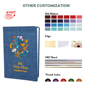 <span class=keywords><strong>Livre</strong></span> biblique chrétien en <span class=keywords><strong>jean</strong></span> brodé de haute qualité, imprimé en espagnol et en anglais, pour la coloration - Product Image 3