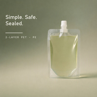 Pochettes transparentes pour liquides avec bouchon à vis pour centres d'hôtels, contenances 50ml, 100ml, 250ml, emballage personnalisé avec étiquette