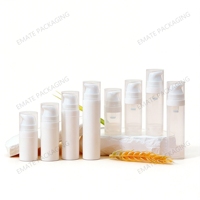 Mini flacon cylindrique écologique 5ml/10ml/15ml/25ml/30ml en plastique PP avec pompe sans air, vaporisateur cosmétique, conteneur de voyage pour le visage