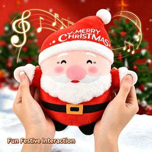 Funboxes Electric Sensing Santa Claus, Giocattolo Musicale in Peluche a Forma di Babbo Natale con Sensore di Movimento per Bambini - Product Image 1