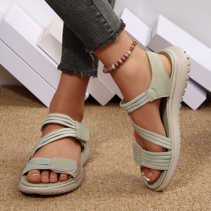Sandalias deportivas con plataforma para mujer, con gancho y bucle, punta abierta, antideslizantes, suela gruesa, zapatos de verano para exteriores - Product Image 2