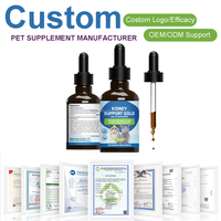 Gouttes liquides de soutien rénal pour chats, formule à base de plantes Rehmannia, Cordyceps, Astragale, pour la santé immunitaire des animaux de compagnie, vente en gros OEM