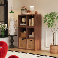 Étagère Modulaire en Acier Effet Bois Rétro, Idéale pour Exposer Livres et Ranger Articles Divers, pour Chambre, Bureau et Salon