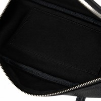 Sac fourre-tout noir en PU grainé de la collection Retail avec logo imprimé et production à faible MOQ