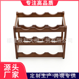 Solid Wood Wine Rack 6 Bottle Capacity <b>Tabletop</b> Display Storage Shelf For Home Use - Product Image 5