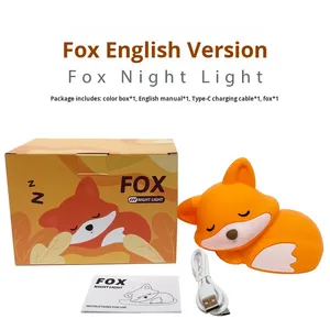 친환경 폭스 실리콘 배터리 구동 LED 따뜻한 백색 야간 조명 스퀴시 동물 램프 유아용 책상 장식 재미있는 어린이 선물 - Product Image 6