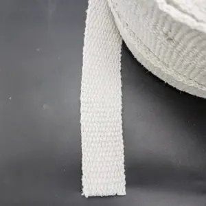 1260 derece yalıtım olmayan asbest bant endüstriyel yanmaz çözünür seramik elyaf kumaş