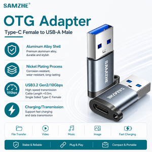 Adaptateur OTG SAMZHE USB-A vers Type-C, adaptateur de transfert de données OTG, convertisseur USB 3.0 pour écouteurs, clavier, souris, chargeur de voiture, connecteur - Product Image 1