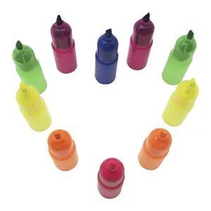 Novelty stackable tube shape multi colored 6 in 1 highlighter marker pen for kids
