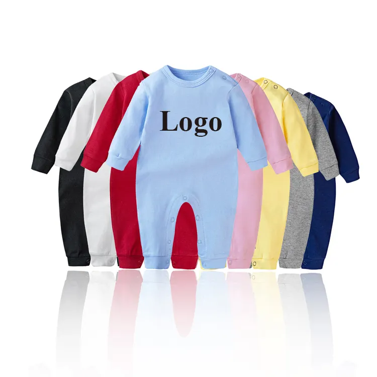 2023 new born baby clothes baby boy's rompers long sleeve bodysuit winter blank onesie baby rompers wholesale