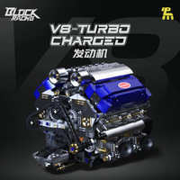 Tuomu T1112V8 Versión Dinámica, Set de Construcción de Motor, Más de 800 Piezas, Kit de Modelo Mecánico de Plástico con Batería, Ciencia para Niños