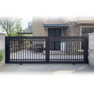 Hochwertige Gate-Designs für Schiebe tore aus Aluminium mit Wand verbindung