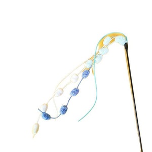 Bâton de chatouillage pour chat en coton doux arc-en-ciel avec tige extensible et clochette à pompon, jouet d'auto-entretenissement pour chaton, jouet pour animaux de compagnie - Product Image 5
