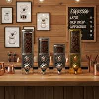 Contenitori Ecobox Rettangolari per Chicchi di Caffè, Dispenser in Metallo Dorato per Noci e Alimenti, Dispenser in Acciaio Inox per Caffè in Grani per Negozi