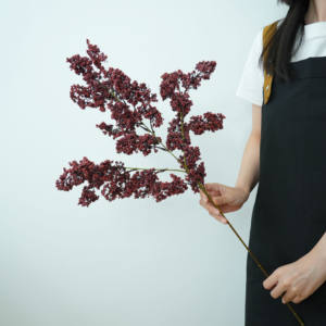 Fiori di nuovo arrivo per la decorazione di nozze agrifoglio artificiale frutta invernale bacche schiuma autunno composizione floreale - Product Image 4