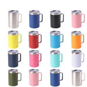 Tazas de Acero Inoxidable de Doble Pared, Libres de BPA, Tazas de Metal para Café y Té, Taza Aislada con Asa, Juego de Tazas Resistentes para Camping, Tazas a Prueba de Roturas - Product Image 1