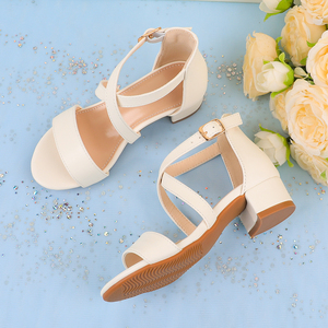 Nouvelles sandales blanches pour filles, chaussures de princesse d'été à talons pour enfants, chaussures de danse pour spectacles scolaires, chaussures de fête pour filles - Product Image 3