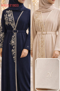 Vestido Kaftán Elegante Vintage para Mujer, Color Negro, Largo y Modesto, de Poliéster, para Eid, Talla Única, para <span class=keywords><strong>Netflix</strong></span>, Estilo Islámico - Product Image 1