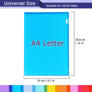 Nhiều màu xanh tùy chỉnh A4 Kích thước PP thư mục tập tin <span class=keywords><strong>L</strong></span> hình dạng tập tin Bìa phim bảo vệ nhà Quà Tặng trường văn phòng phẩm - Product Image 3