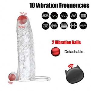 Vibrerende Condooms Vergroting Voor Mannen Herbruikbare Condooms Dildo Vibrator Penis Ring Mouw Volwassen Sekswinkel Seks - Product Image 4