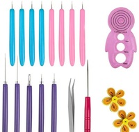 Kit d'outils de quilling DIY SHJ : Stylo à quilling à fente pour enroulement et bouclage, idéal pour projets de papier et de cartes, création de fleurs personnalisées