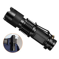 Lampe torche uv portable d'approvisionnement d'usine batterie AA pince de poche zoomable mini lampe de poche uv