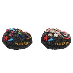 Personalizada <span class=keywords><strong>Tenerife</strong></span> España Souvenir Mosaico Gecko Lagarto en Black Rock Figura de resina - Product Image 1