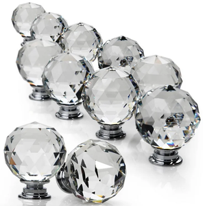 European Single Hole Cabinet Drawer Furniture Alloy Small <strong>Knobs</strong> Wholesale Closet <strong>Door</strong> Crystal Glass Handle Wardrobe Kitchen Gym - Product Image 1