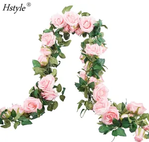 6.6 FT Réaliste Rose Vigne Fleurs Plantes Fleur Artificielle Maison Hôtel Bureau Fête De Mariage Jardin Artisanat Art Suspendu Décor - Product Image 1