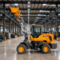 Mini-chargeuse sur pneus diesel 4x4 articulée compacte, machine de construction haute performance avec moteur et pompe pour travaux de terrassement