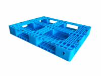 Palettes en plastique industrielles réversibles à 4 entrées, perforées, antidérapantes et durables, pour l'empilage au sol