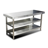 Table de préparation multi-niveaux en acier inoxydable personnalisable et stable, table utilitaire polyvalente avec pieds réglables pour laboratoire, entrepôt, atelier