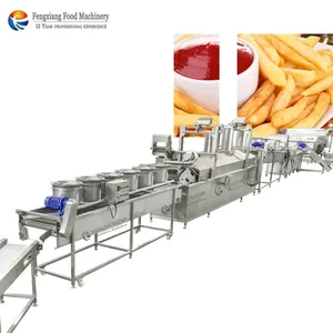 Patates patates kızartma makinesi hattı, yıkama soyma kesme tartı paketleme üretim hattı