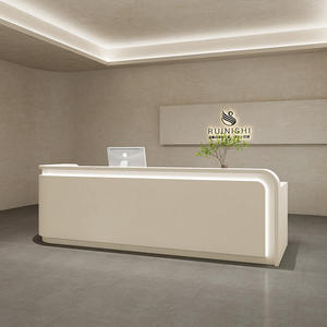 Bureau de réception de salon haut de gamme personnalisable XIENGKE – Comptoir d'accueil de beauté avec logo pour salon de coiffure - Product Image 3