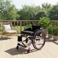 Fauteuil roulant sport à cadre rigide 5802 en alliage d'aluminium, non pliable, manuel, actif, avec grandes roues à dégagement rapide, certifié CE