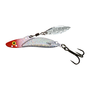 Leurre Spinner 16g Laser Argent Rouge pour Pêche au Bar, Appât de Fond Vibrant, Leurre Artificiel à Longue Portée - Product Image 1