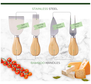 ชุดเขียงไม้ไผ่รูปหัวใจสุดหรู เป็นมิตรกับสิ่งแวดล้อม พร้อมถาดเสิร์ฟอาหารเรียกน้ำย่อย มีด ส้อม ที่ใส่ไวน์ - Product Image 6