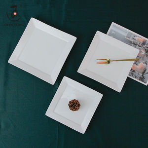 DianTong 10/12 Inch Hotel Custom logo Restaurant Catering Flat Porcelain White Ceramic <strong>square</strong> Dessert Appetizer Dinner <strong>Plate</strong> <strong>Set</strong> - Product Image 6