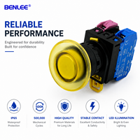 Bouton poussoir lumineux BENLEE 22 mm, étanche IP65, 500 000 cycles, bouton de commande industriel