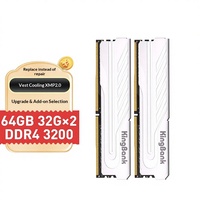Kit de mémoire de bureau pour jeux Kingbank DDR4 Silver Knight 16G/32G/64G, stick unique, 2666-4000 MHz, en boîte