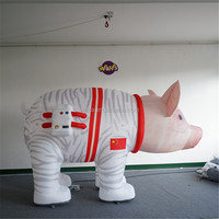 Pig gonflable géant, astronaute pig gonflable pour la publicité